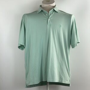 IZOD™️ Men's Size 2XL Green/White Pinstriped Polo Shirt